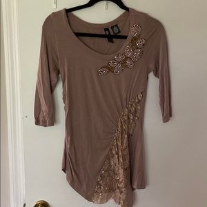 Dress top with beading and lace detail